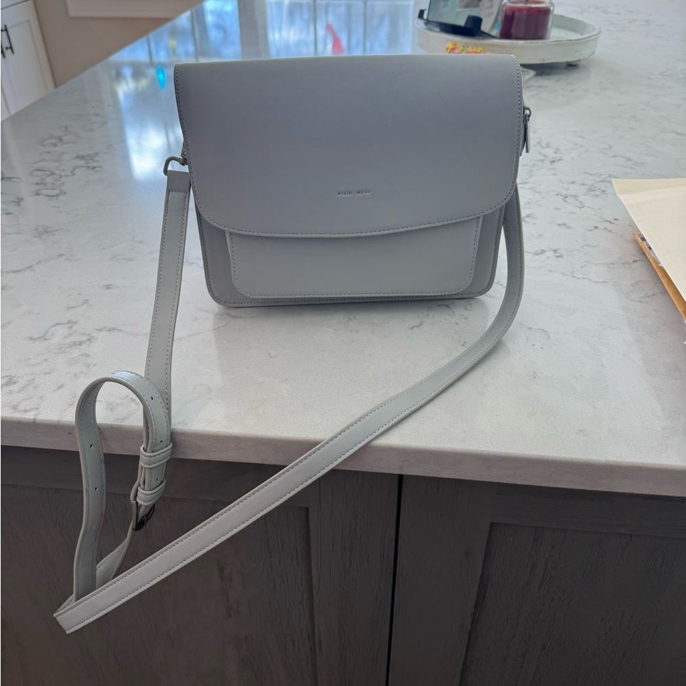 Pixie Mood Gray Crossbody Bag with Flap Closure